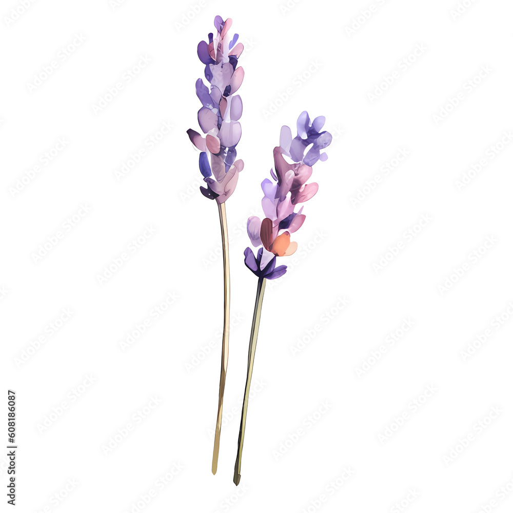 Obraz premium water color lavender isolated in white background