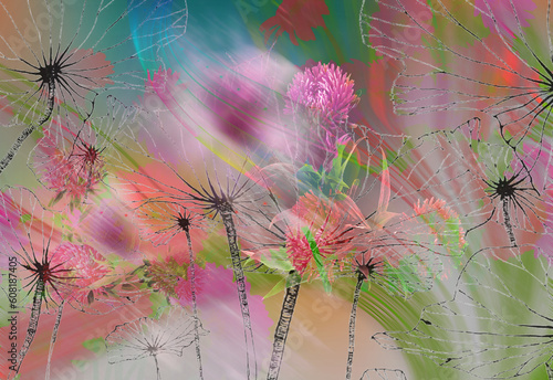 composizione con fiori AI generativi photo
