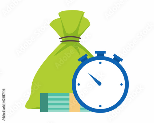 Times is money financial investments for future income growth concept of Time management planning.