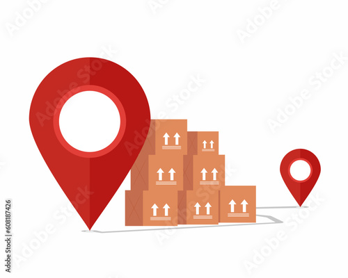 Online order tracking Online delivery service concept.