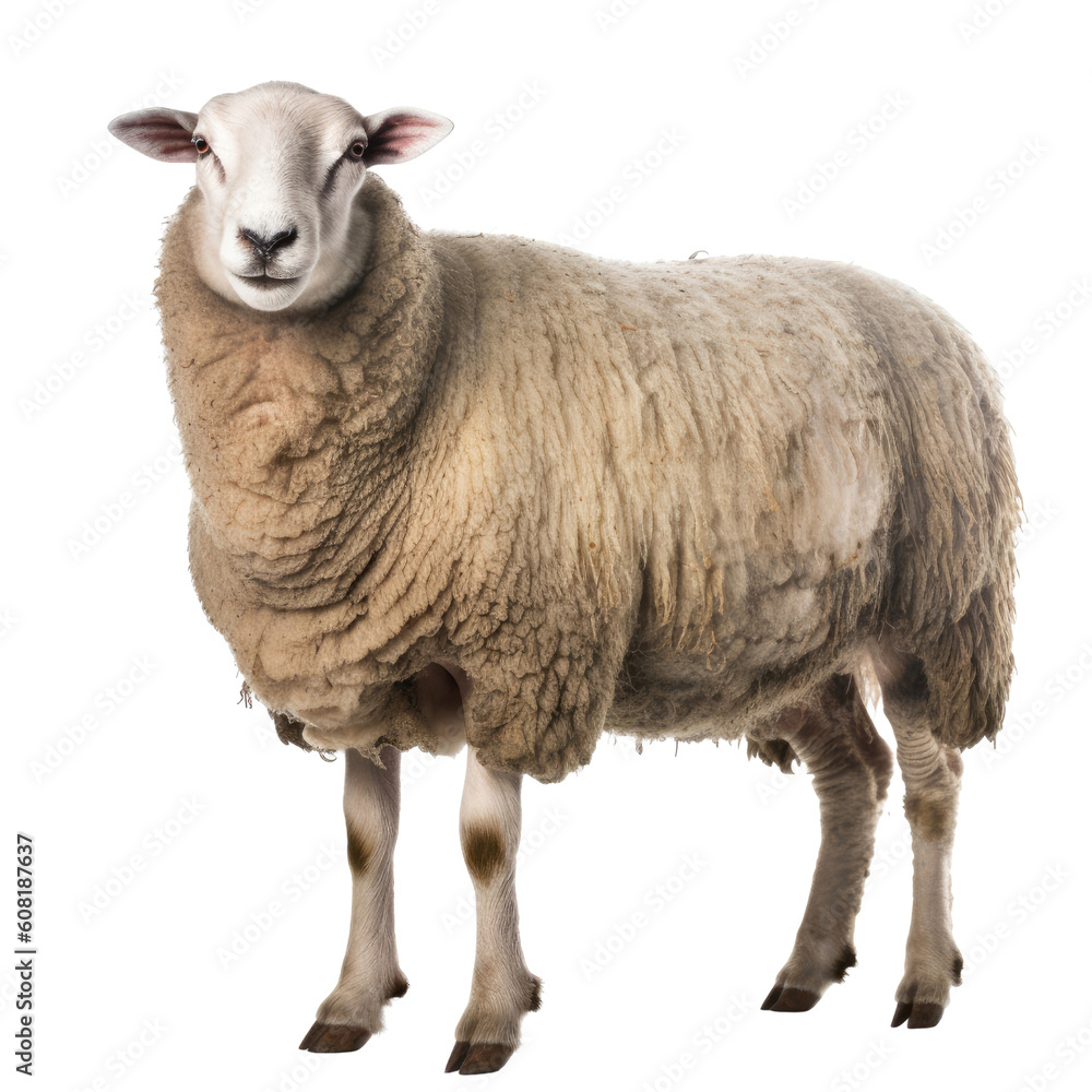 Obraz premium sheep isolated on transparent background cutout