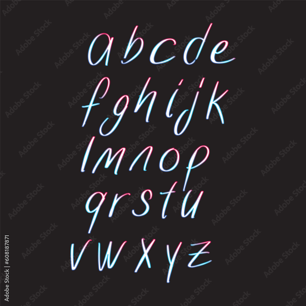 vector gradient alphabet, set of letters, hand drawn letters vector gradient alphabet, set of letters, hand drawn letters