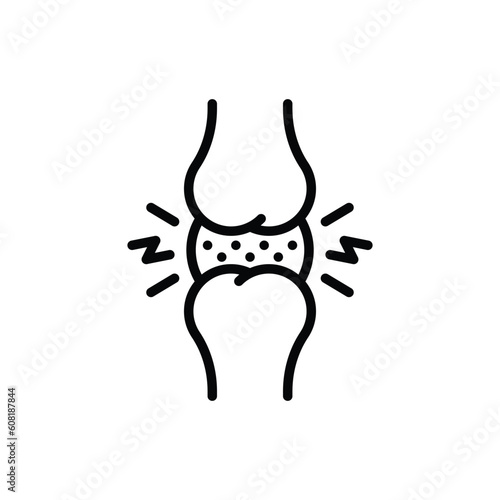 Joint injury, inflammation thin line icon. Arthritis symptom. Vector illustration.