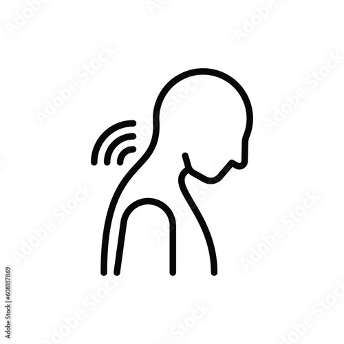 Vertebral arthritis thin line icon. Joint inflammation, neck pain. Vector illustration.