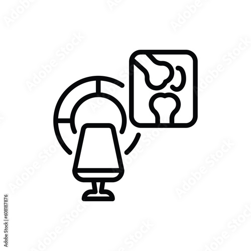 MRI knee scan. Arthritis diagnostics. Thin line icon, Vector illustration.