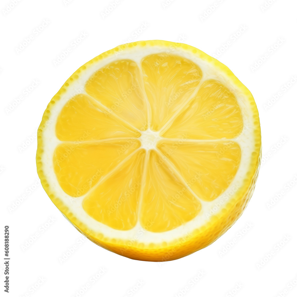 slice of lemon isolated on transparent background cutout slice of lemon isolated on transparent background cutout