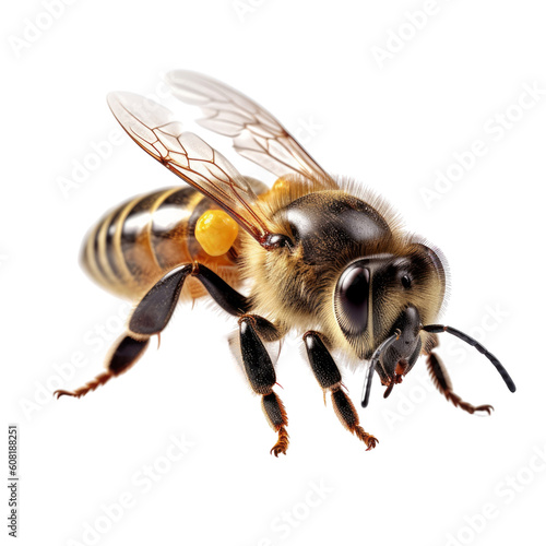 a bee isolated on transparent background cutout