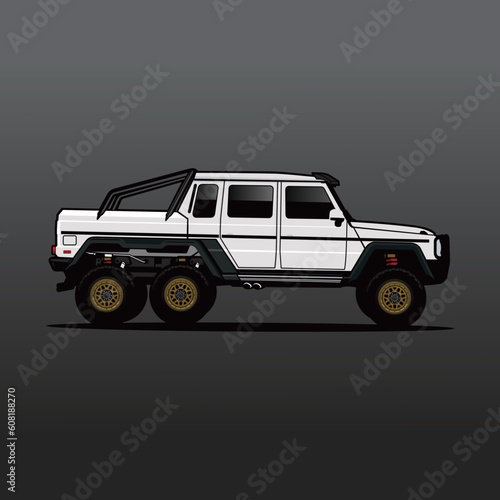 Off Road Car 6x4 Vector Muscle Car