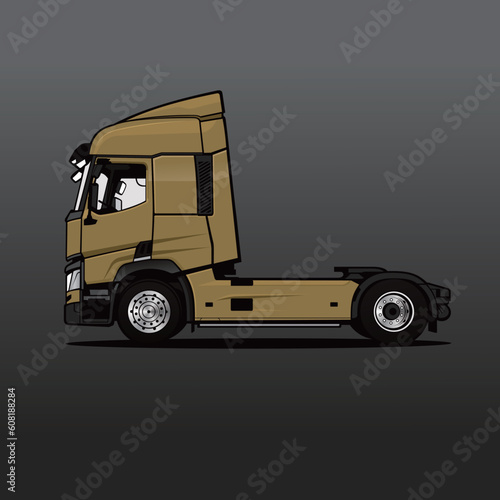 Truck Tractor Head Vector Editable