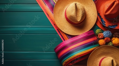 Cinco De Mayo Banner concept design with wood background