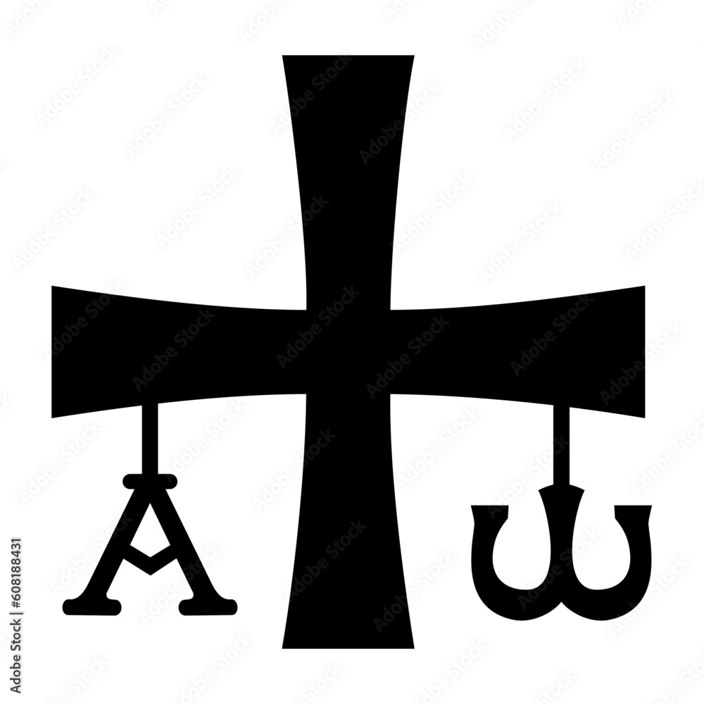 Crismon icon. Cross icon. Christian symbol of christ Crismon icon. Cross icon. Christian symbol of christ