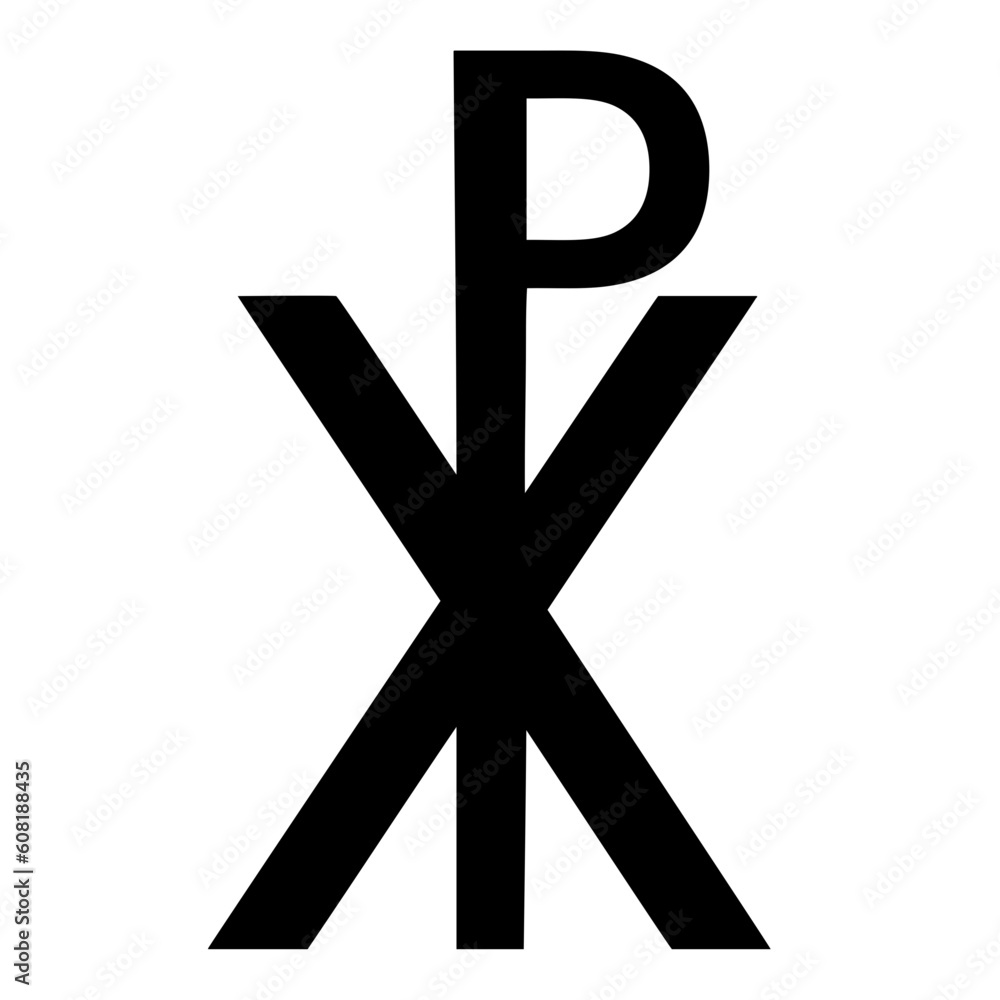 Obraz premium Crismon icon. Cross icon. Christian symbol of christ