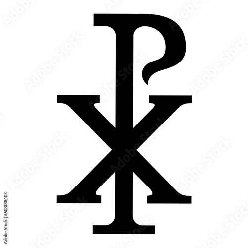 Crismon icon. Cross icon. Christian symbol of christ photo