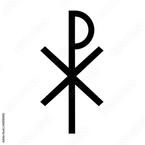 Crismon icon. Cross icon. Christian symbol of christ photo