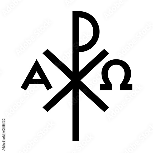 Crismon icon. Cross icon. Christian symbol of christ photo