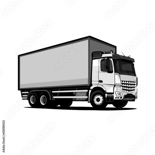 Cargo Truck Box Vector Editable
