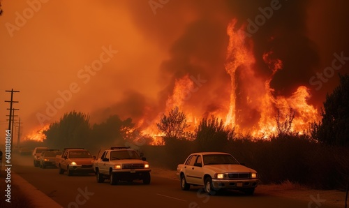 The wildfire catastrophe spread quickly, making it difficult to contain. © uhdenis