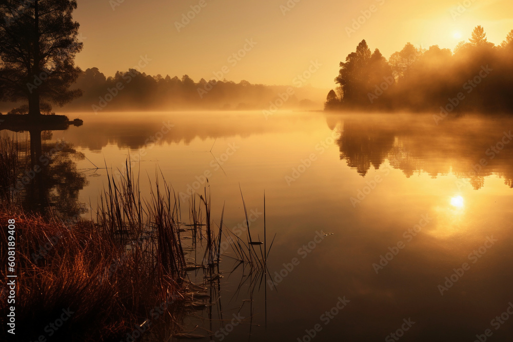 Fototapeta premium sunrise over the river