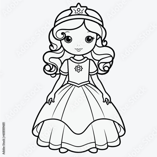 Vector Illustration: Cute Policeman Coloring Page with Sharp Black Lines