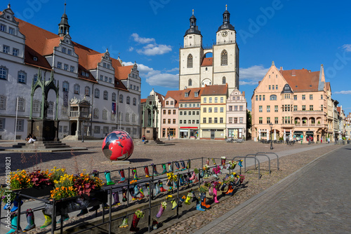 city old town square Marketplace Lutherstadt Wittenberg photo