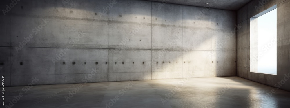 Generative AI illustration of a concrete wall. Grey background ...