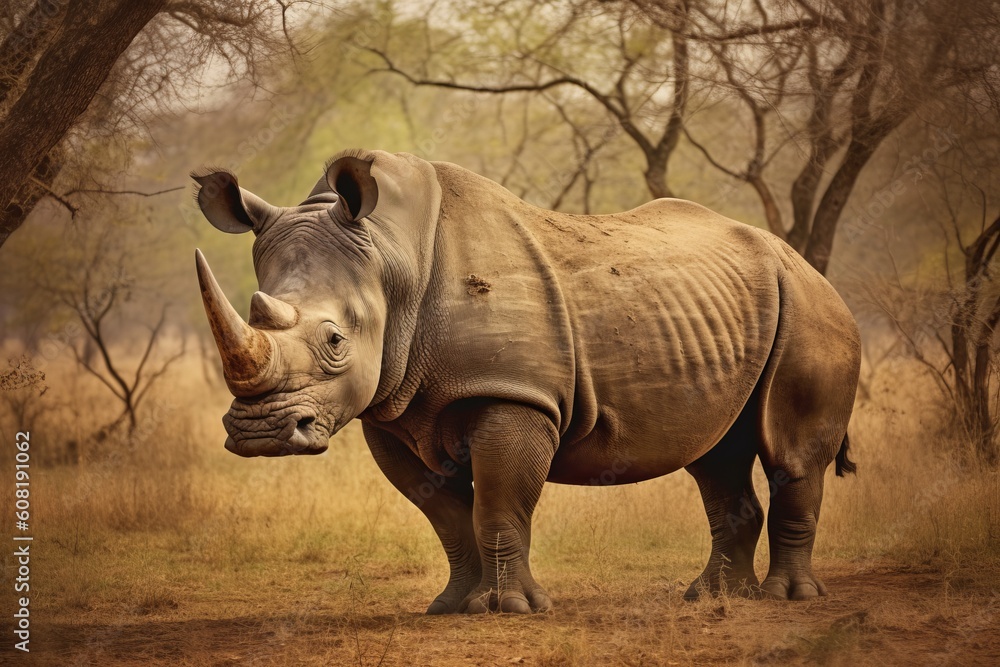 Fototapeta premium rhino in the wild