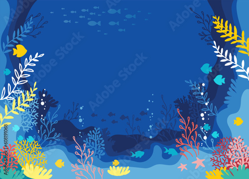 Underwater marine life of a coral reef. World oceans day