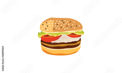 hamburger isolated on white background
