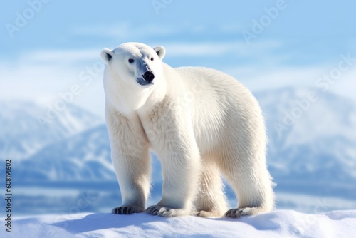 polar bear in the snow. Generative AI