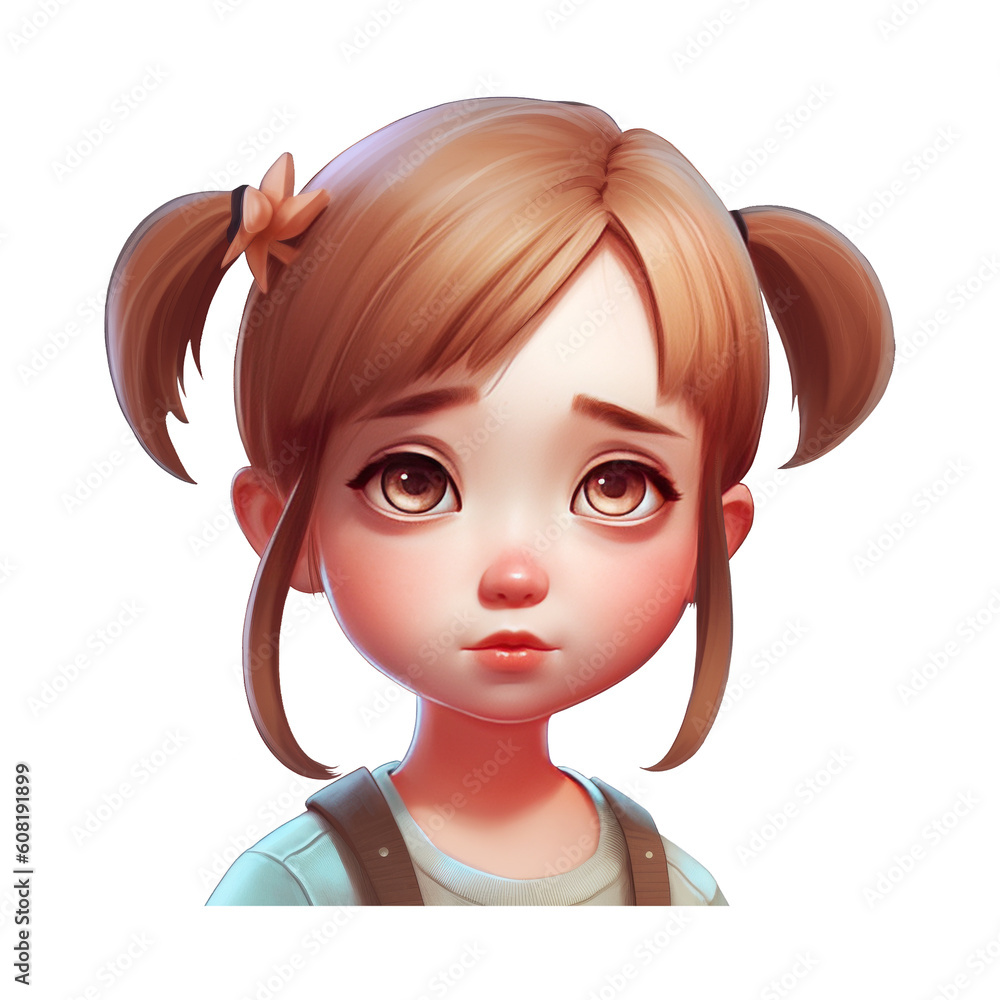 A cute little girl innocent face innocent child looks face expressions ai image generated A cute little girl innocent face innocent child looks face expressions ai image generated