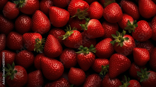 Fresh and delicious red strawberries