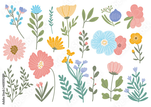 beautiful aesthetic flower doodle element