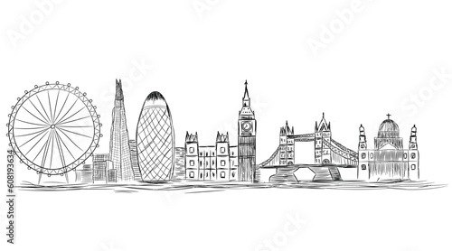 london city skyline sketch