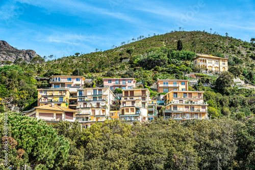 Homes in Bonassola near Levento, Liguria Cinque Terre, Italy © Frankix