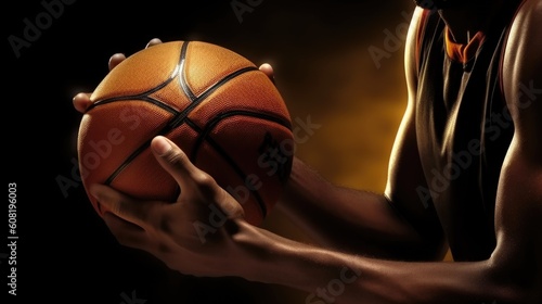 man with basketball, ai generative © nataliya_ua