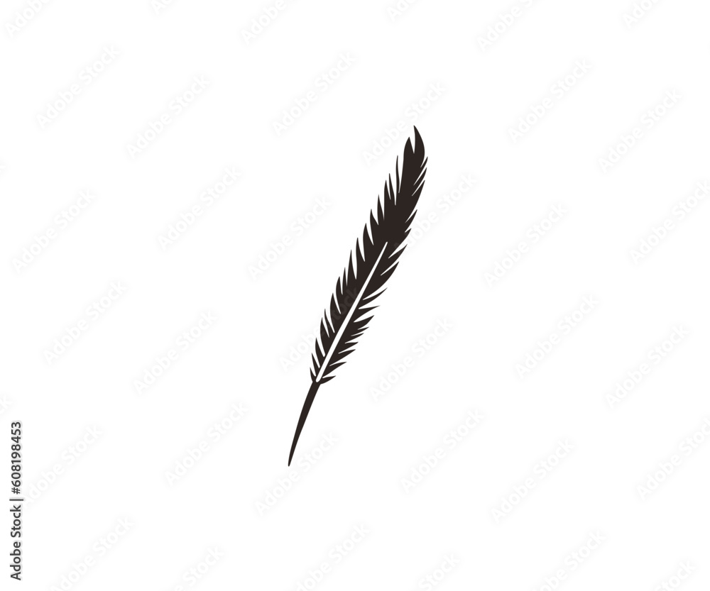 Feather bird pen cartoon design Feather bird pen cartoon design