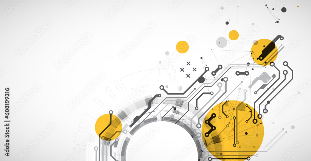 Abstract background. Scientific and technological concept with the use of technical elements formed in the shape of a circle. Abstract background. Scientific and technological concept with the use of technical elements formed in the shape of a circle.