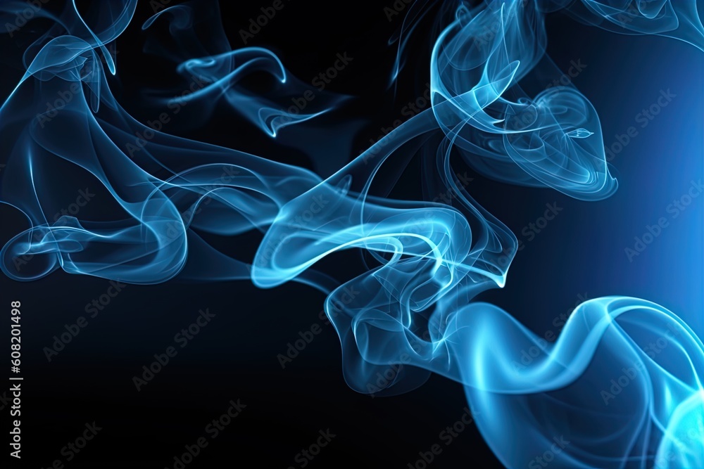 Fototapeta premium Blue smoke and light effects. Great for backgrounds, overlays, magic effects.
