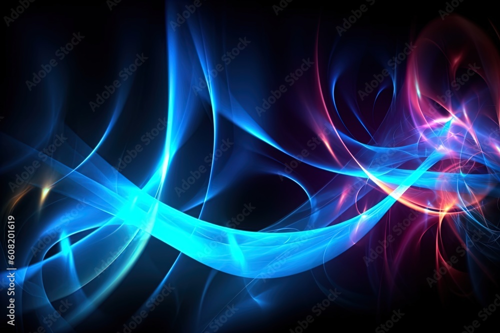 Naklejka premium Blue smoke and light effects. Great for backgrounds, overlays, magic effects.