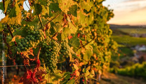 grappe and vineyard in autumn