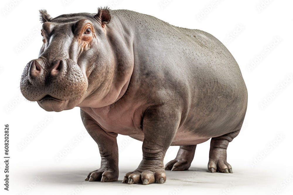 Obraz premium カバ 白背景 AI生成画像 ジェネレーティブAI