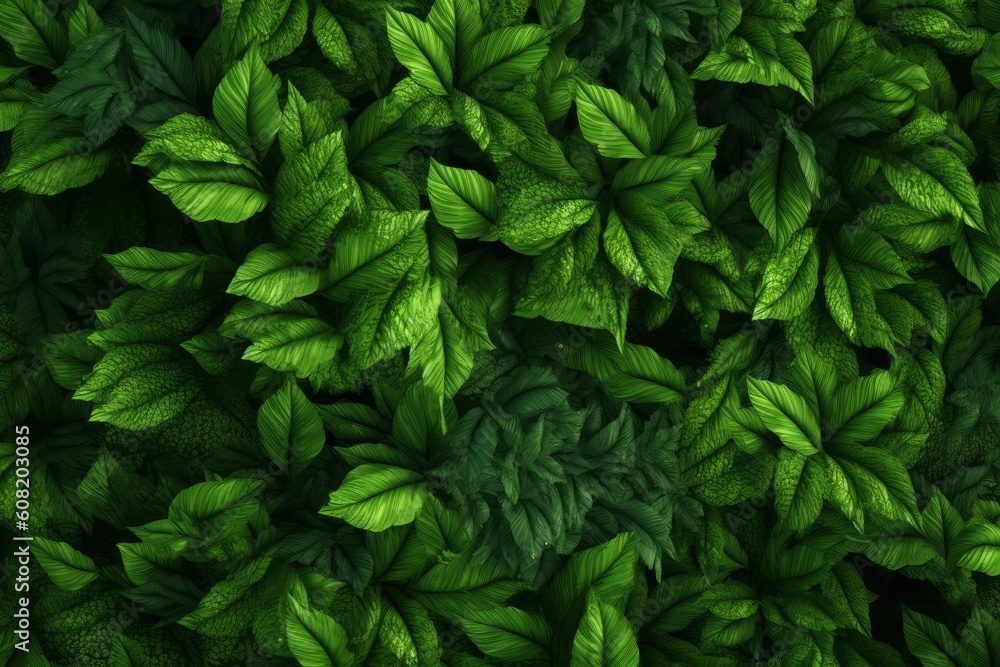 green leaves in the garden. leaves background. Generative AI green leaves in the garden. leaves background. Generative AI