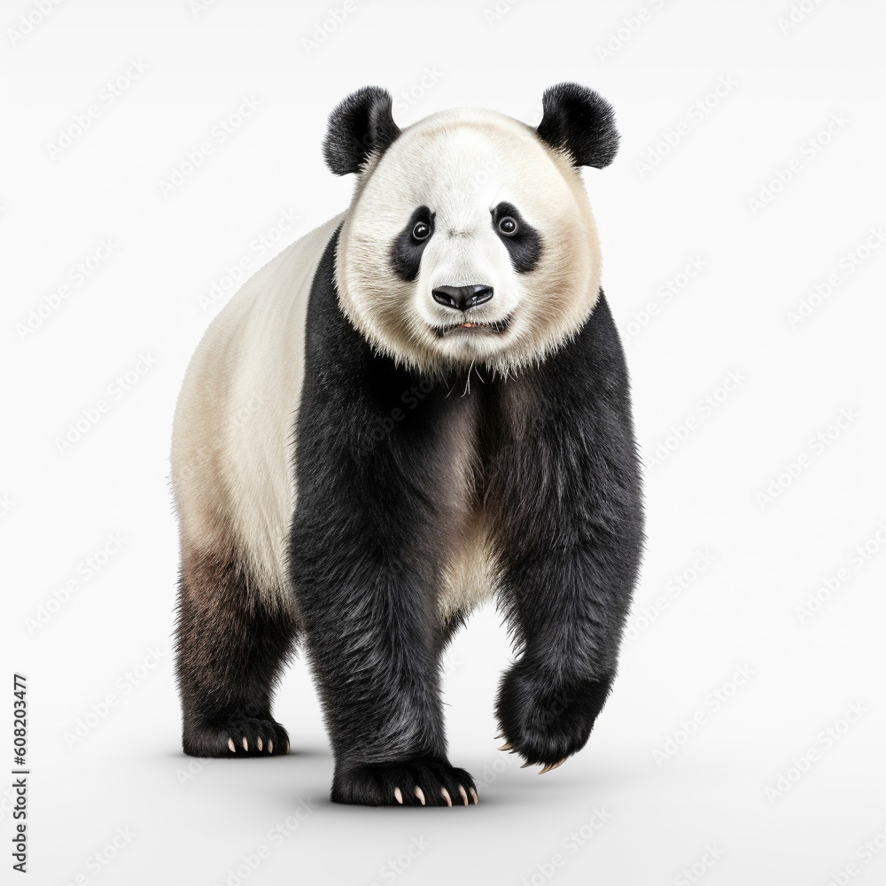 Obraz premium パンダ 白背景 AI生成画像 ジェネレーティブAI