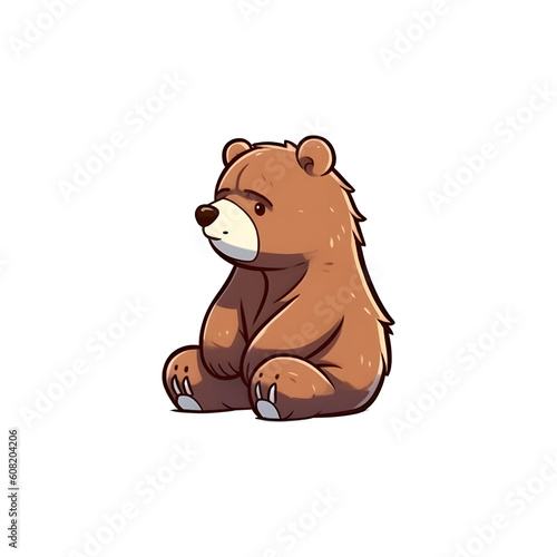 Cuddly Bear  Adorable 2D Illustration