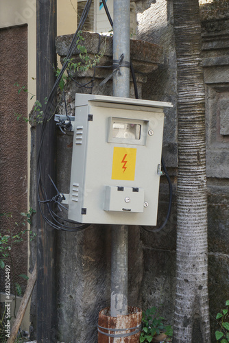 Outdoor electrical panel box on the street