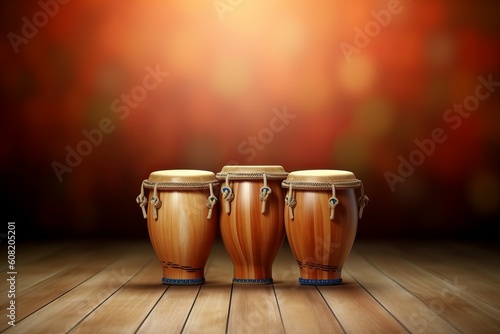 Bongo drums background. Generate Ai