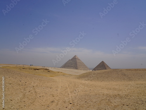 the old Egyptian insemt pyramids of Giza and temple of Phila