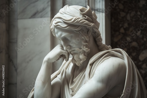 Marble statue man museum. Generate Ai © nsit0108