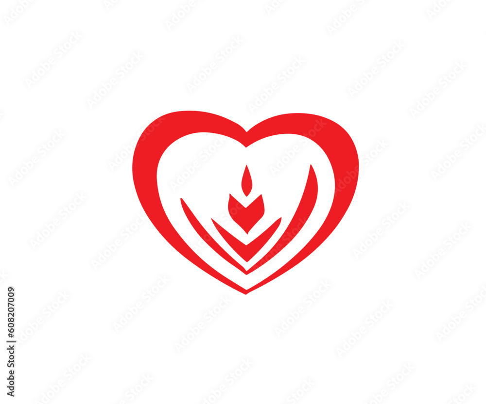 Heart logo love design passion symbol illustration