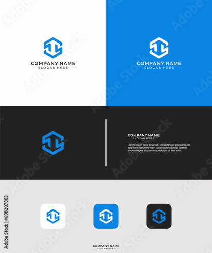 This T logo mixed up and down is perfect for your new business logo